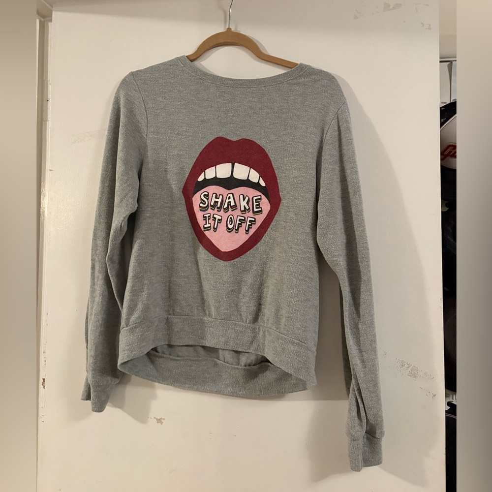 Wildfox Gray Sweatshirt with Red Graphic
